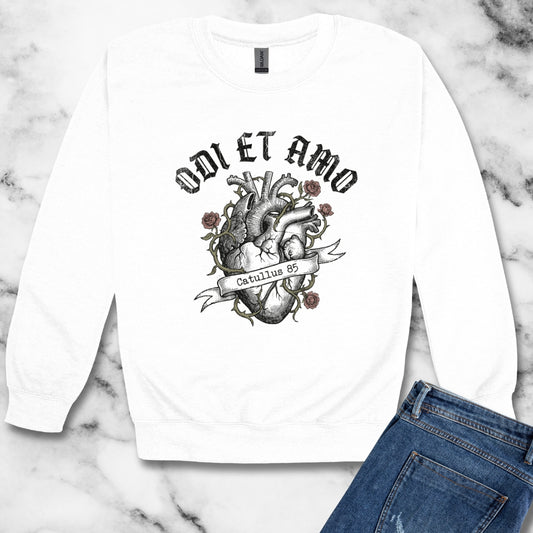 Catullus 85 Odi et Amo Love Hate Unisex Heavy Crewneck Sweatshirt