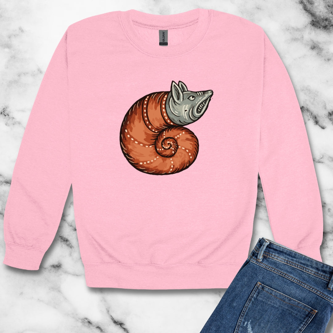 Snail Rat Hybrid Medieval Marginalia Unisex Heavy Crewneck Sweatshirt