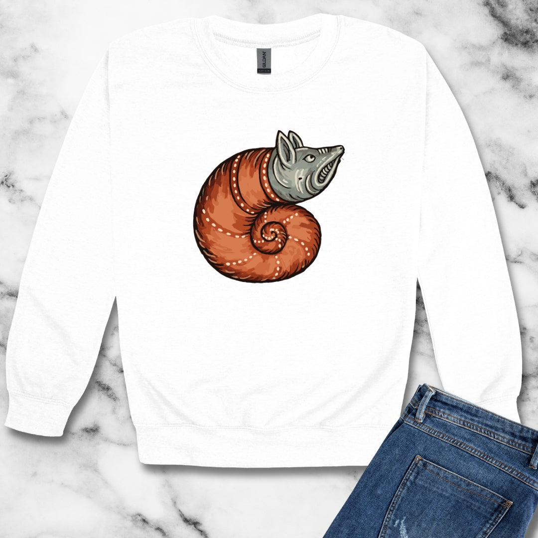 Snail Rat Hybrid Medieval Marginalia Unisex Heavy Crewneck Sweatshirt
