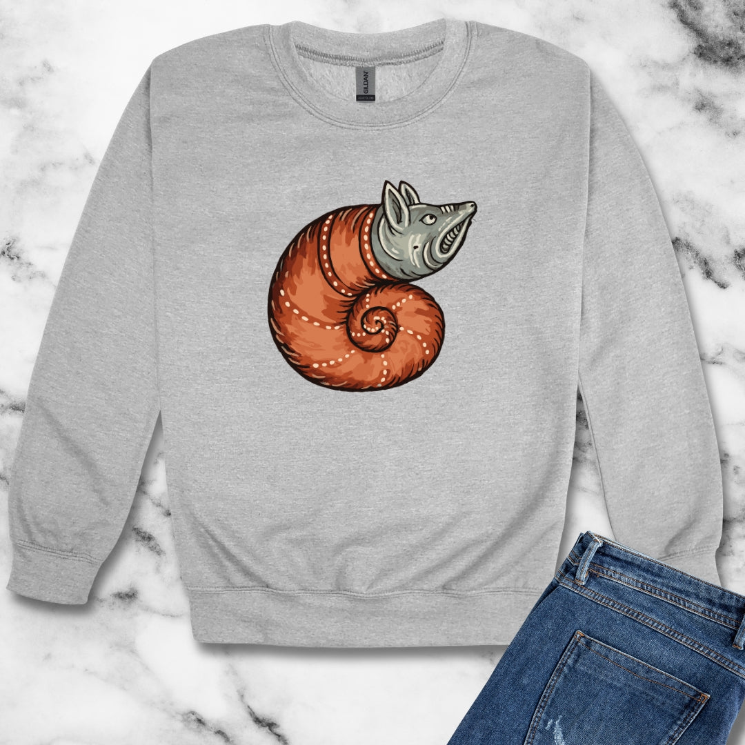 Snail Rat Hybrid Medieval Marginalia Unisex Heavy Crewneck Sweatshirt