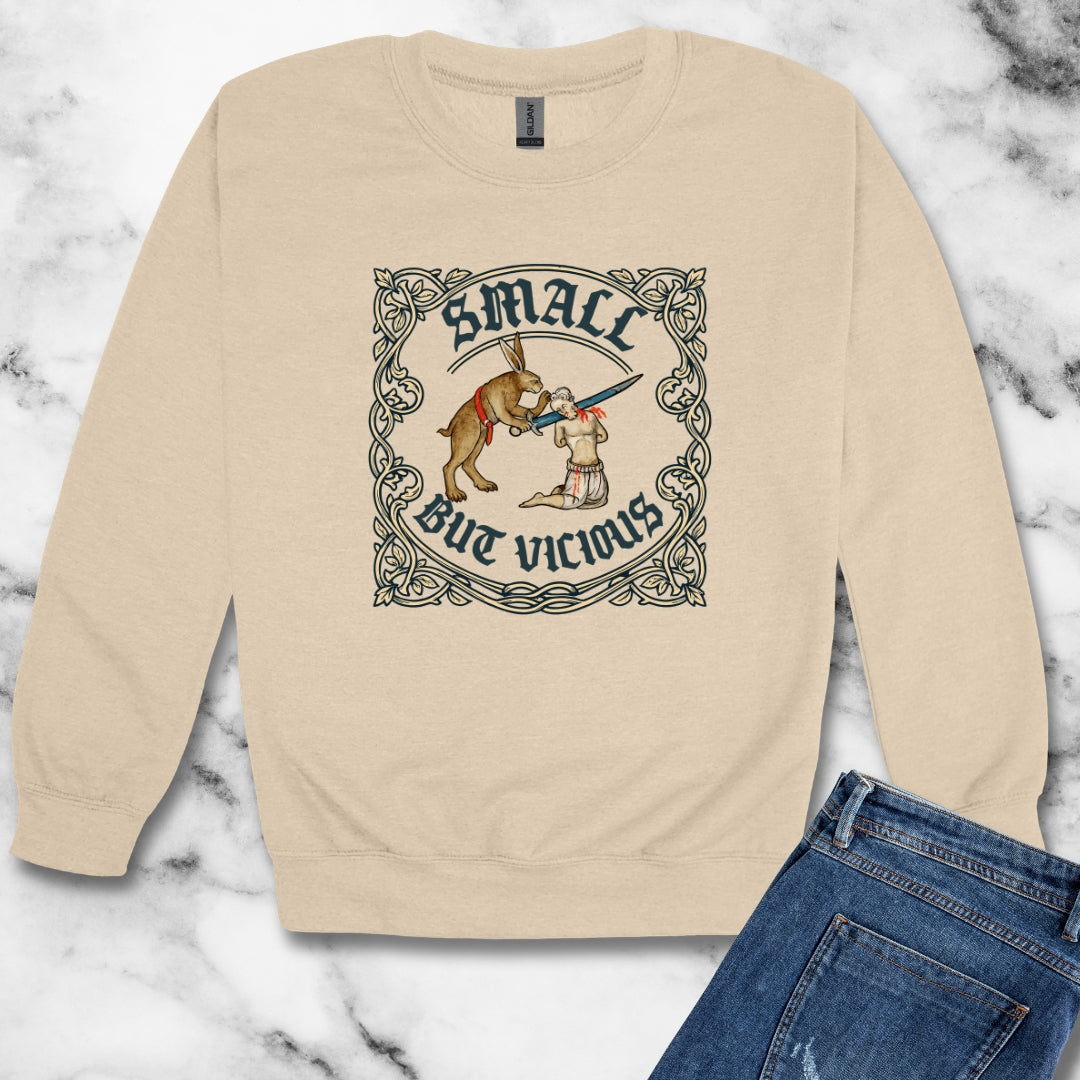 Small But Vicious Rabbit Medieval Marginalia Unisex Heavy Crewneck Sweatshirt