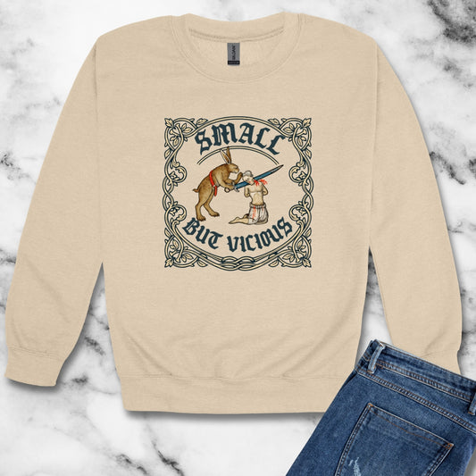 Small But Vicious Rabbit Medieval Marginalia Unisex Heavy Crewneck Sweatshirt
