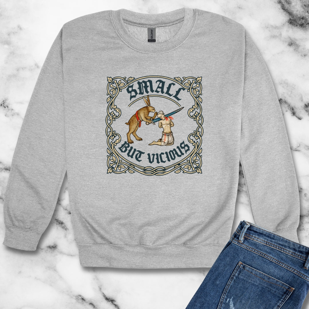 Small But Vicious Rabbit Medieval Marginalia Unisex Heavy Crewneck Sweatshirt