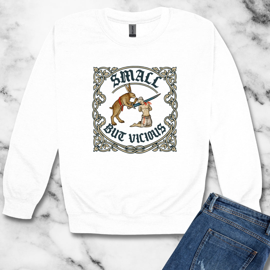 Small But Vicious Rabbit Medieval Marginalia Unisex Heavy Crewneck Sweatshirt