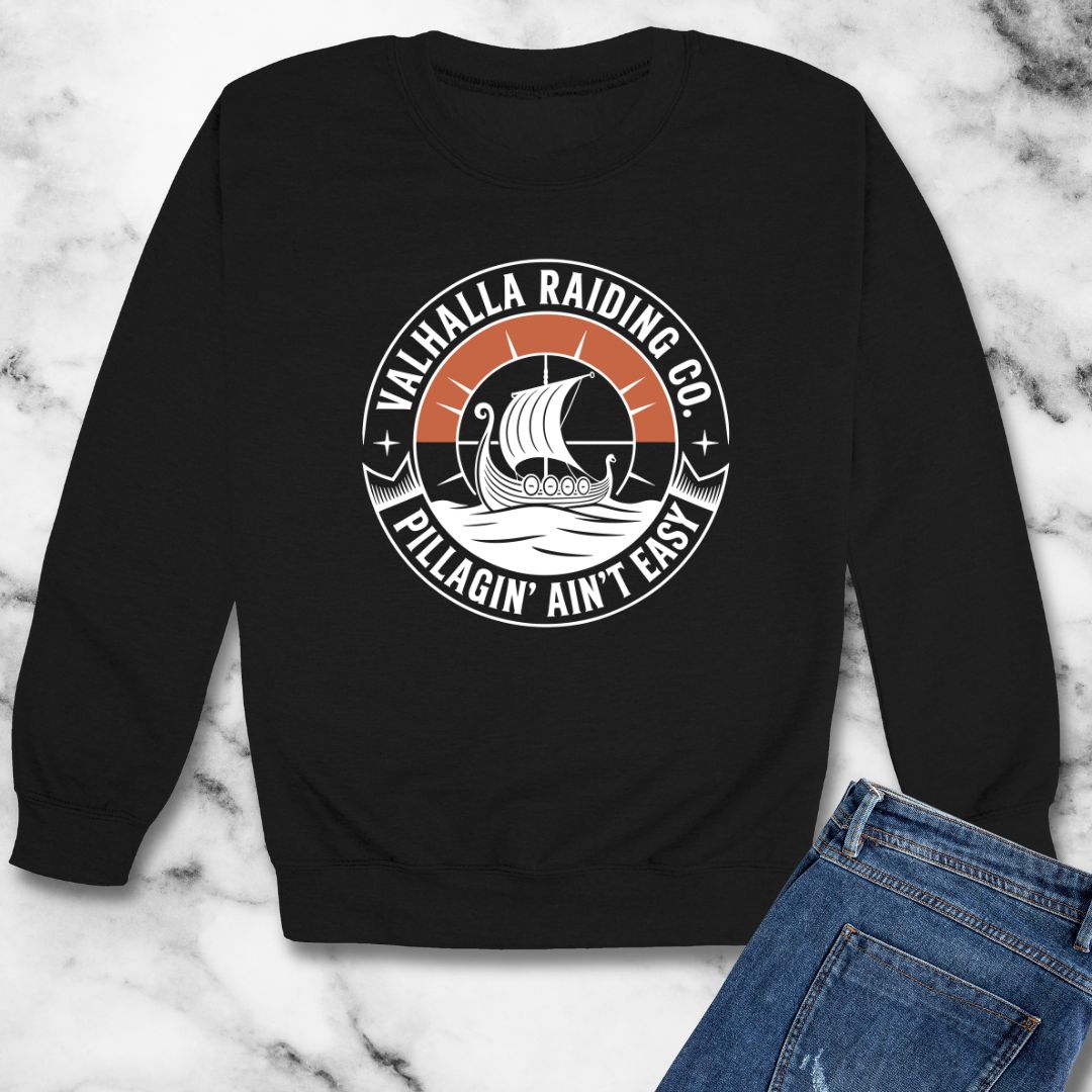 Pillagin' Ain't Easy Viking Raiding Unisex Heavy Crewneck Sweatshirt