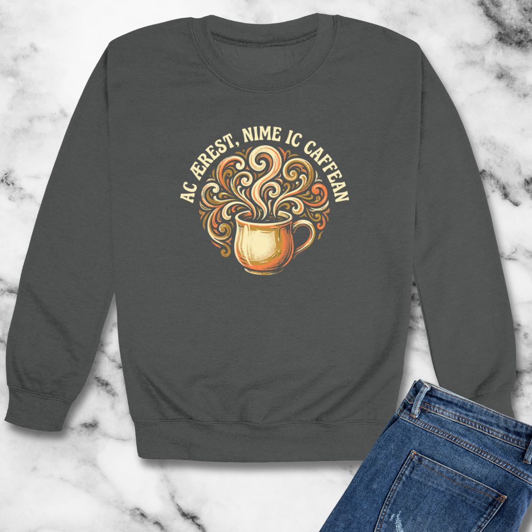 But First Coffee in Old English Unisex Heavy Crewneck Sweatshirt