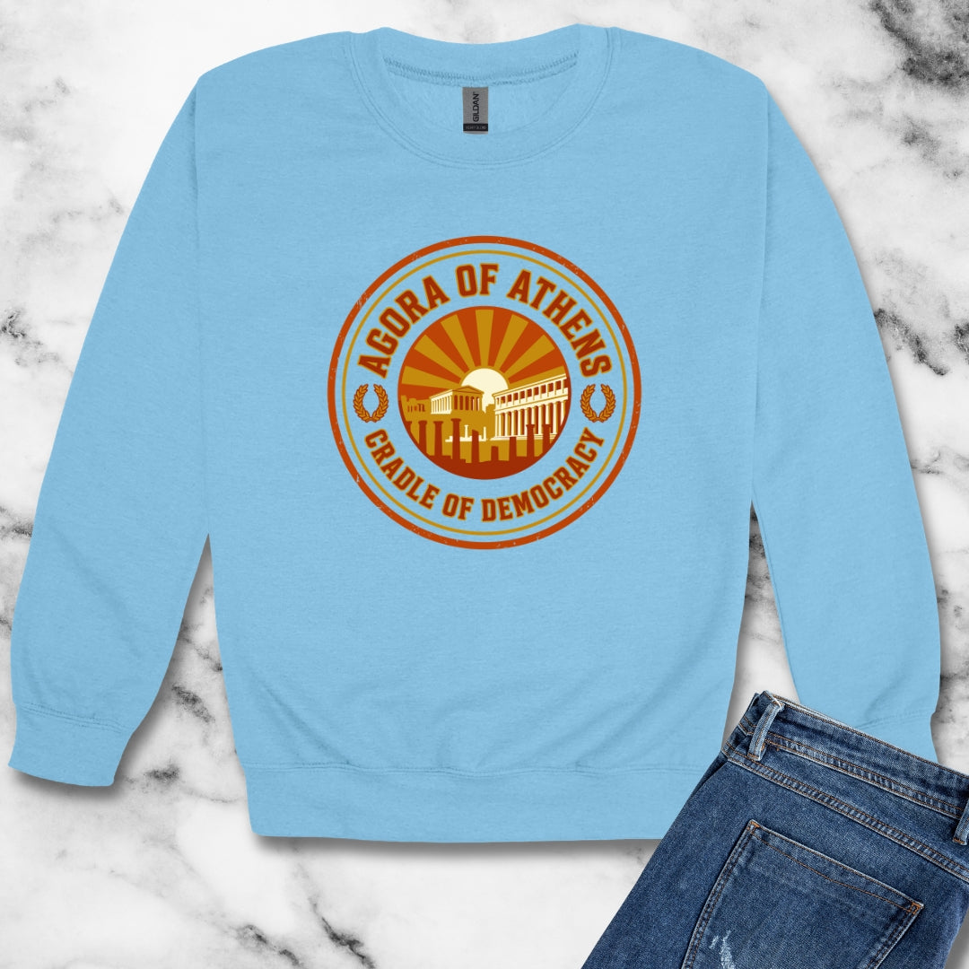 Athens Agora Cradle of Democracy Unisex Heavy Crewneck Sweatshirt