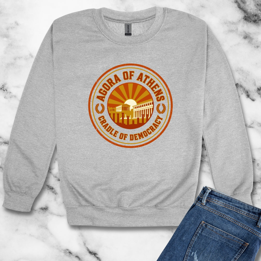 Athens Agora Cradle of Democracy Unisex Heavy Crewneck Sweatshirt