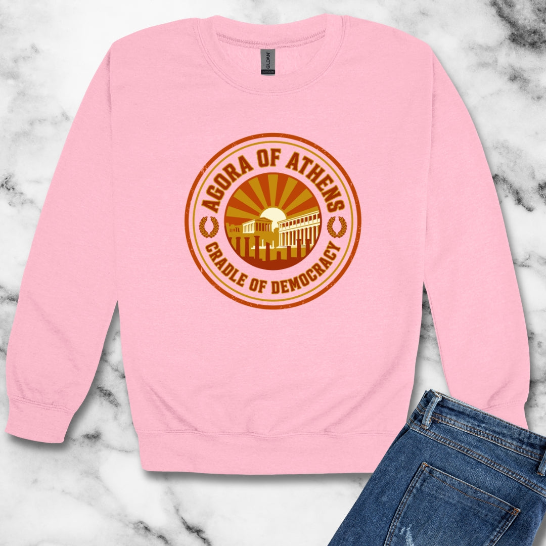 Athens Agora Cradle of Democracy Unisex Heavy Crewneck Sweatshirt