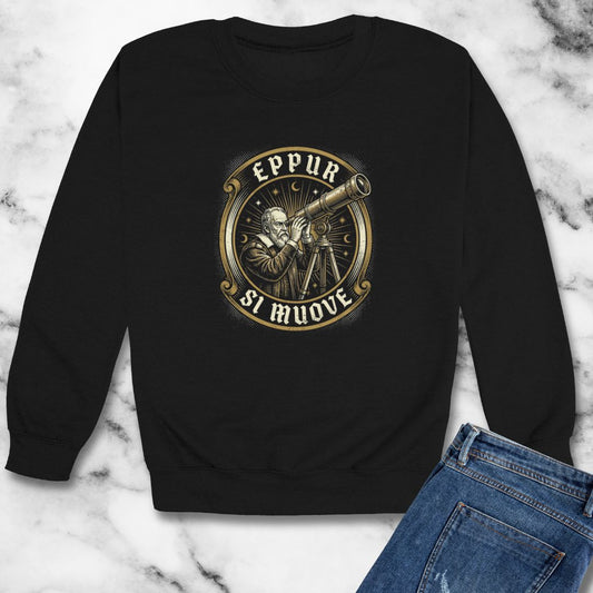 Galileo Eppur Si Muove Unisex Heavy Crewneck Sweatshirt