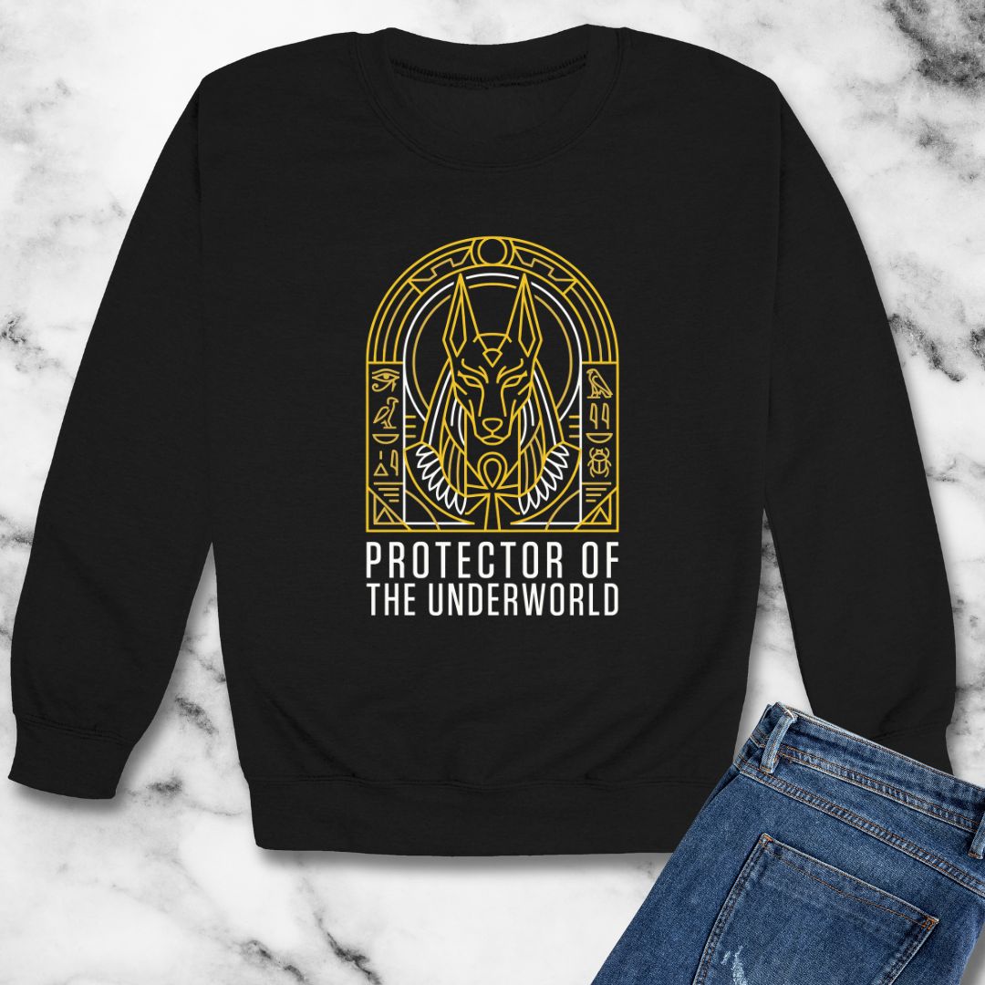 Anubis God of the Underworld Unisex Heavy Crewneck Sweatshirt