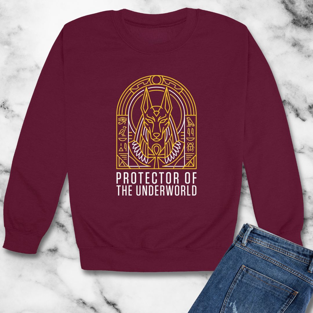 Anubis God of the Underworld Unisex Heavy Crewneck Sweatshirt