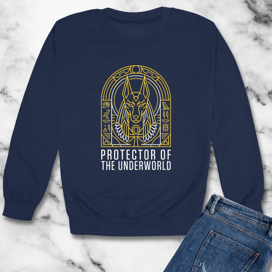 Anubis God of the Underworld Unisex Heavy Crewneck Sweatshirt