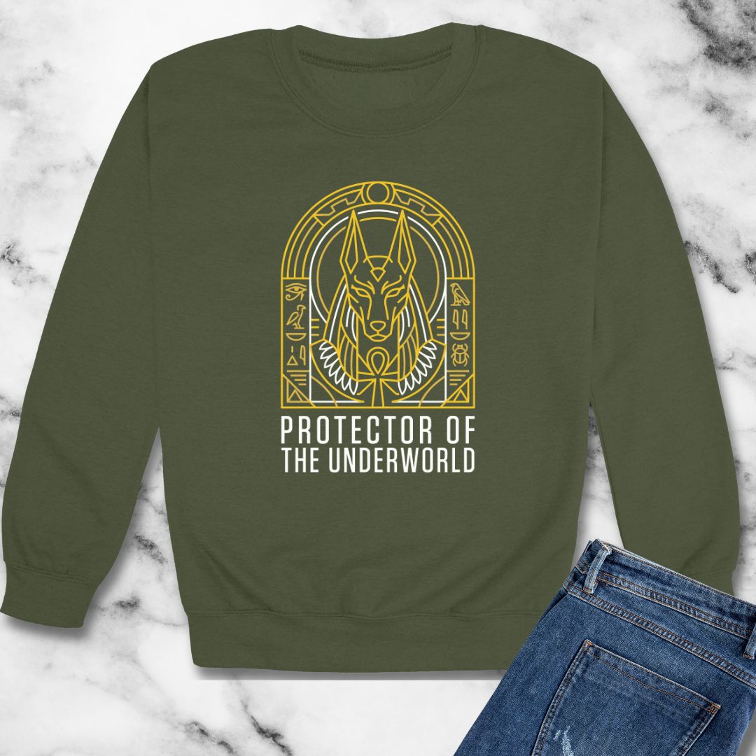 Anubis God of the Underworld Unisex Heavy Crewneck Sweatshirt