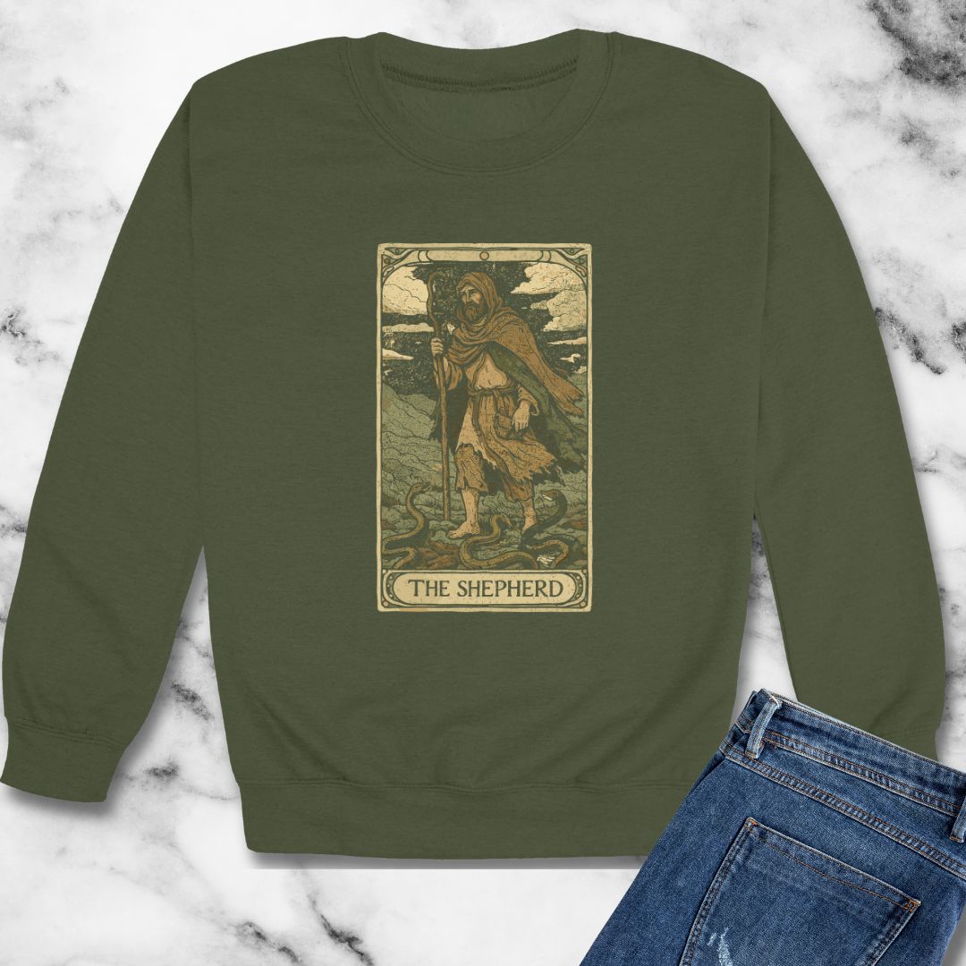 Saint Patrick Shepherd Tarot  Unisex Heavy Crewneck Sweatshirt