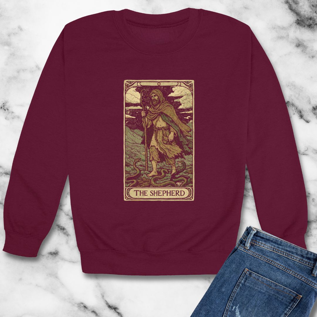 Saint Patrick Shepherd Tarot  Unisex Heavy Crewneck Sweatshirt