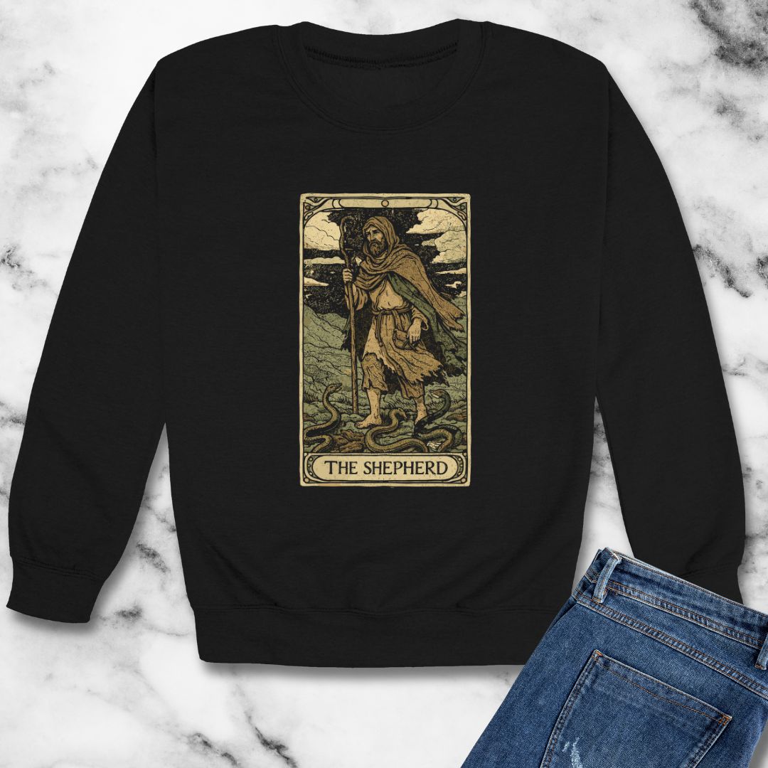 Saint Patrick Shepherd Tarot  Unisex Heavy Crewneck Sweatshirt