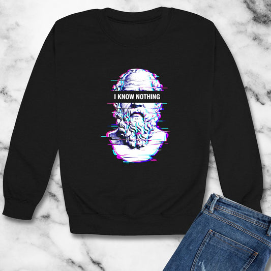 Socrates I Know Nothing Unisex Heavy Crewneck Sweatshirt
