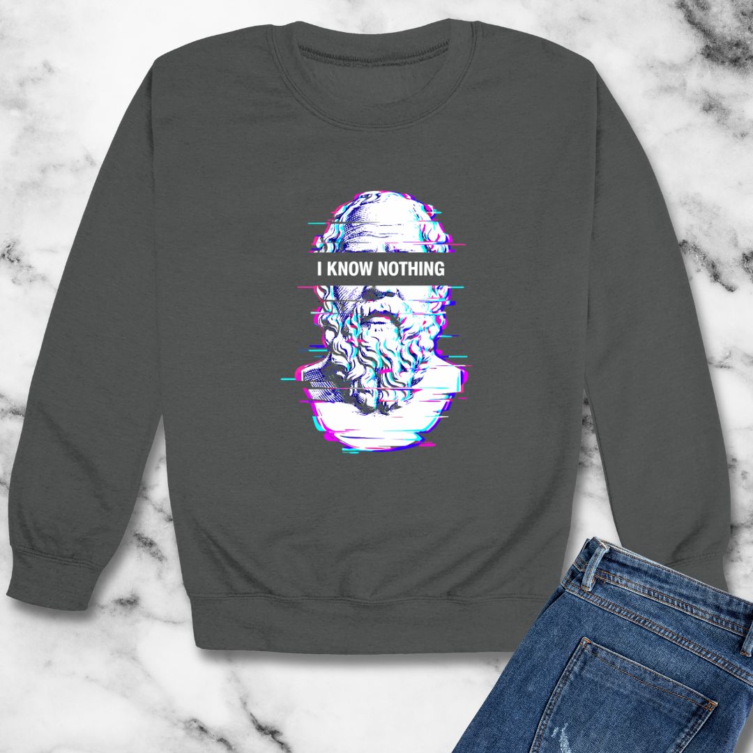 Socrates I Know Nothing Unisex Heavy Crewneck Sweatshirt