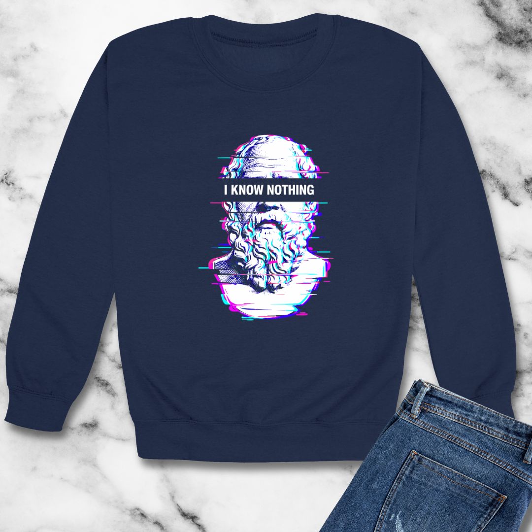 Socrates I Know Nothing Unisex Heavy Crewneck Sweatshirt