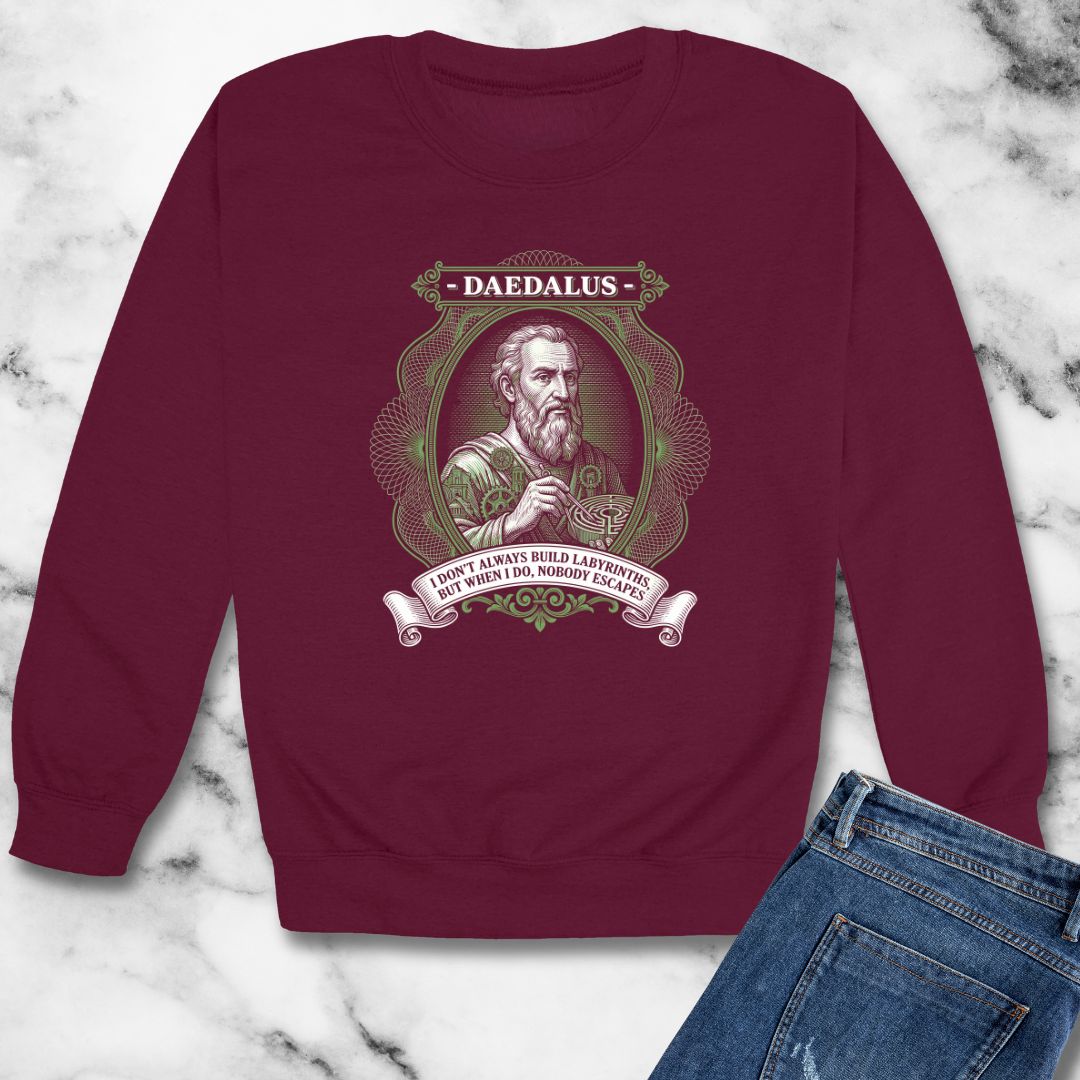 Daedalus Don't Always Build Labyrinths Nobody Escapes Unisex Heavy Crewneck Sweatshirt