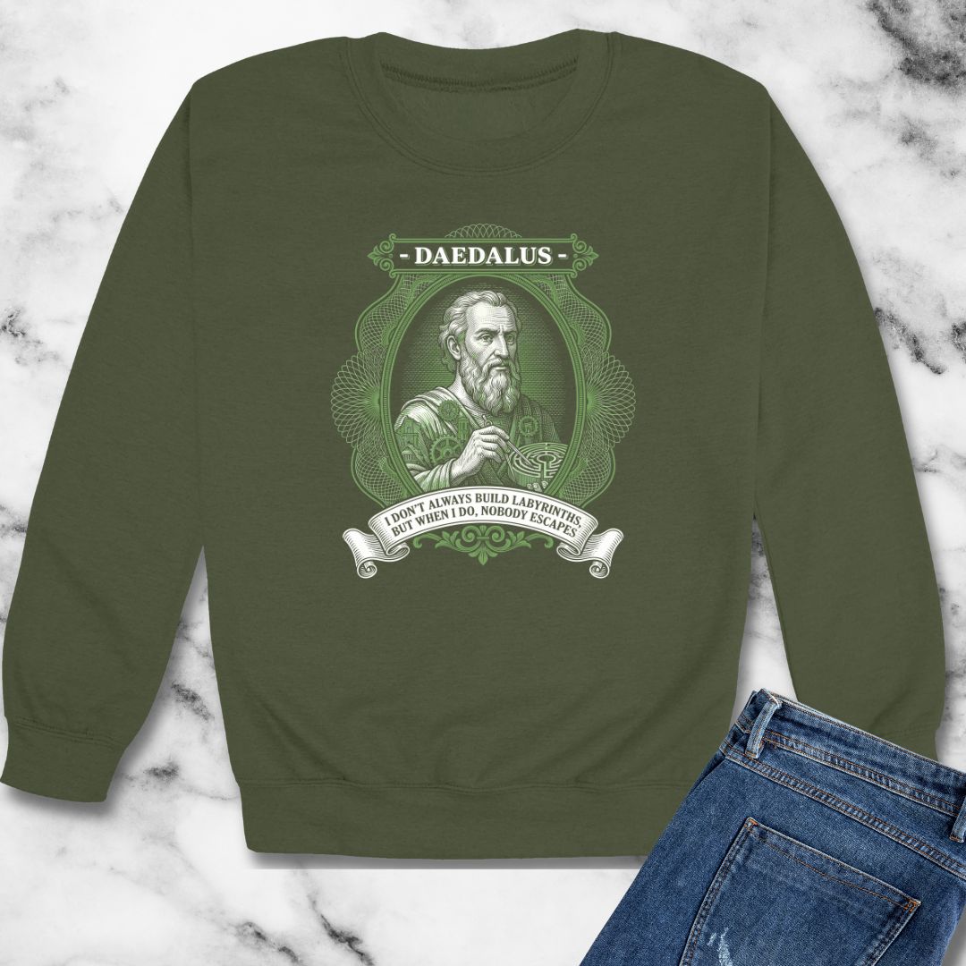 Daedalus Don't Always Build Labyrinths Nobody Escapes Unisex Heavy Crewneck Sweatshirt