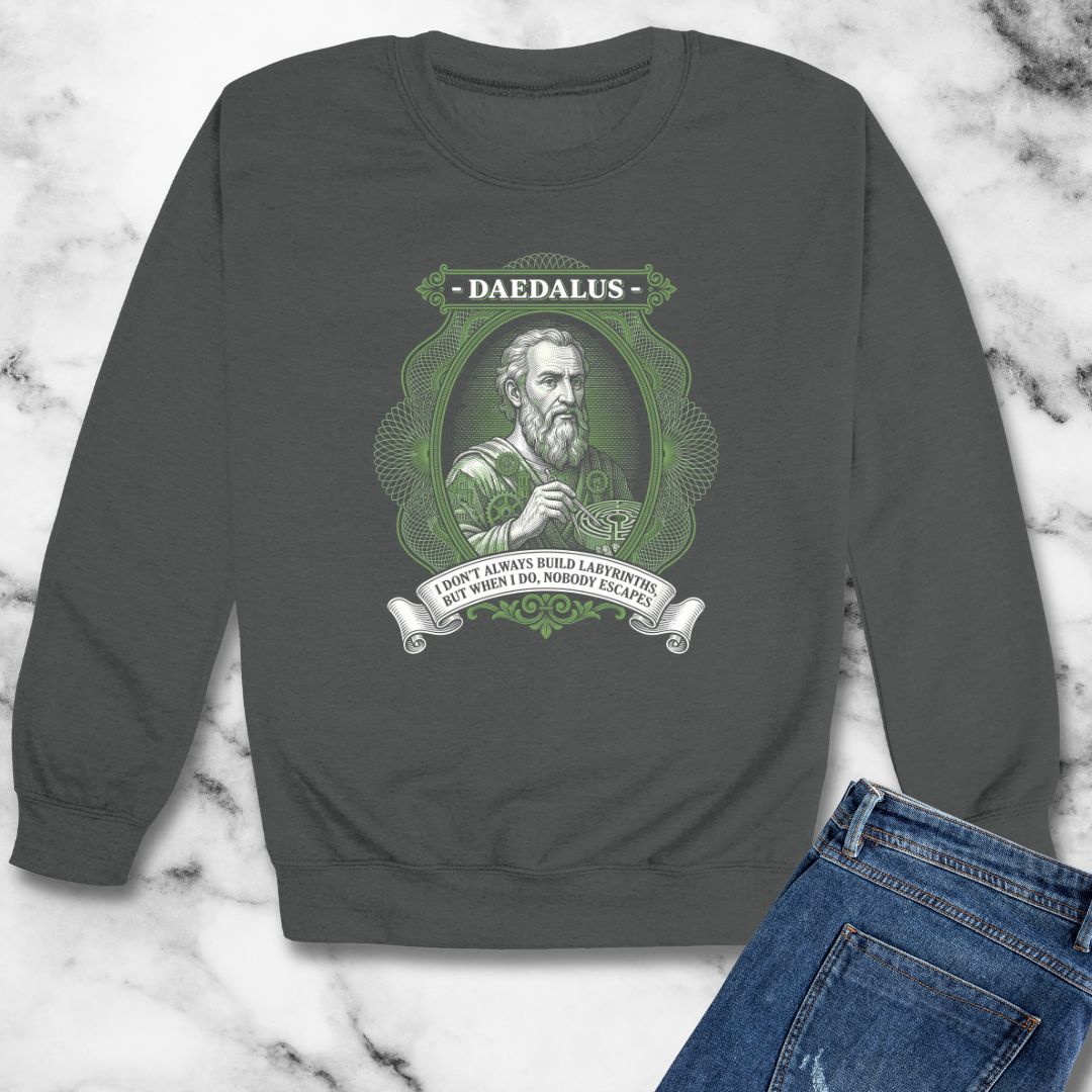 Daedalus Don't Always Build Labyrinths Nobody Escapes Unisex Heavy Crewneck Sweatshirt