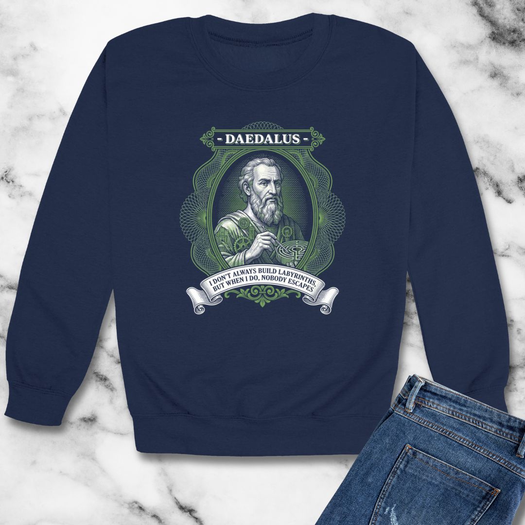 Daedalus Don't Always Build Labyrinths Nobody Escapes Unisex Heavy Crewneck Sweatshirt