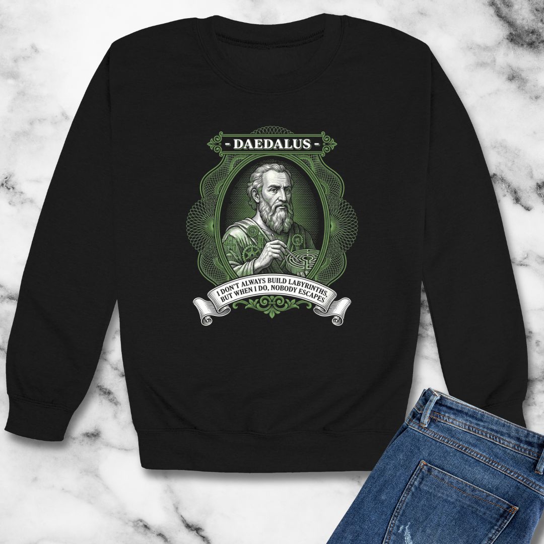 Daedalus Don't Always Build Labyrinths Nobody Escapes Unisex Heavy Crewneck Sweatshirt
