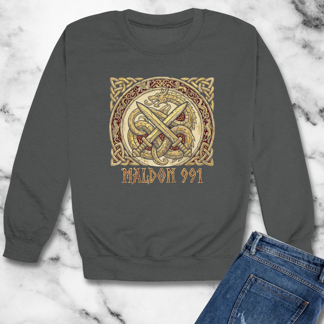 Battle of Maldon King Æthelred vs Vikings Unisex Heavy Crewneck Sweatshirt