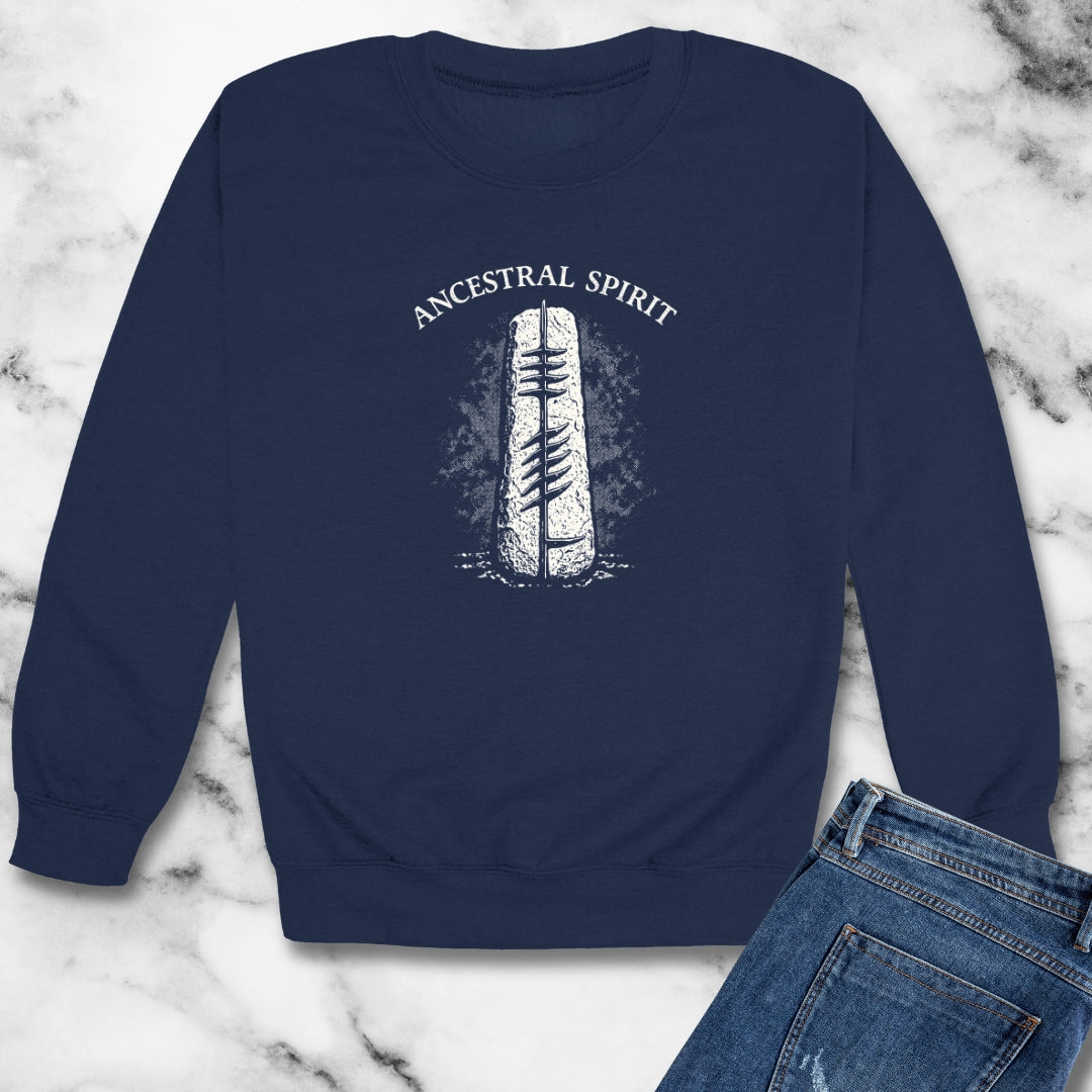 Ogham Script Stone Irish Strength Unisex Heavy Crewneck Sweatshirt