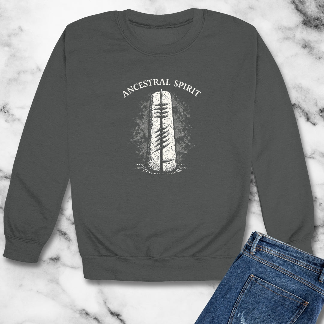 Ogham Script Stone Irish Strength Unisex Heavy Crewneck Sweatshirt