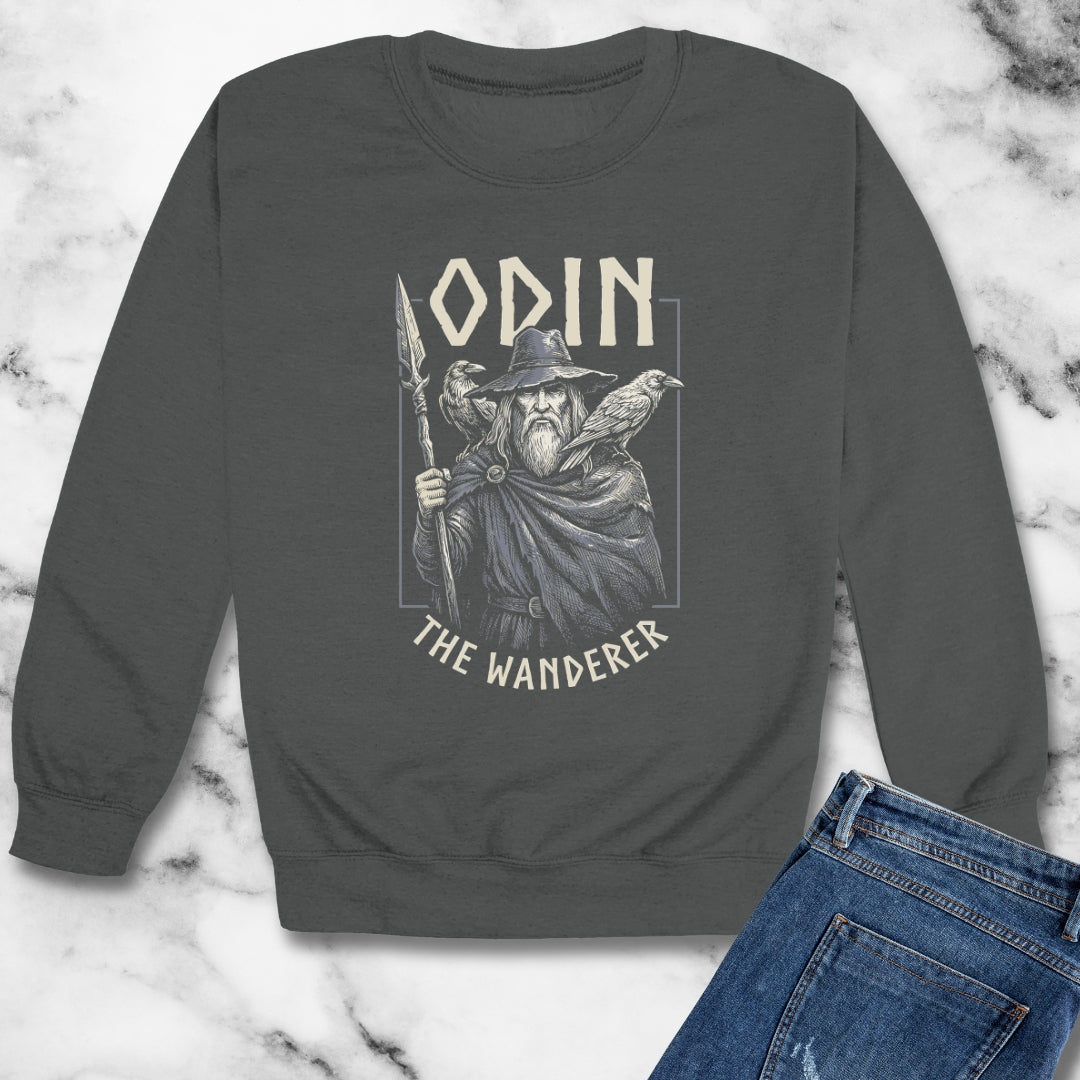 Odin the Wanderer Unisex Heavy Crewneck Sweatshirt