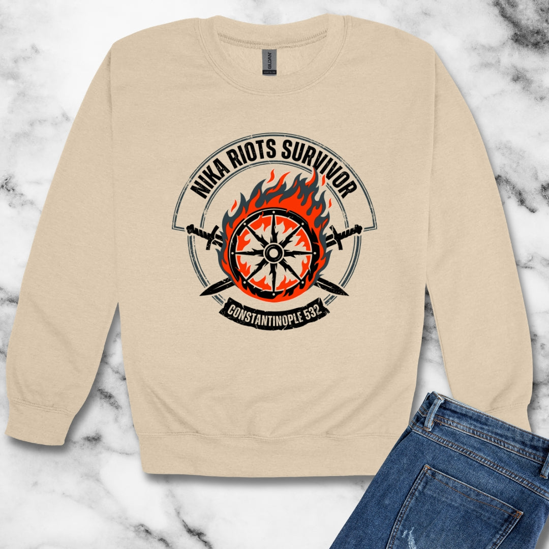 Nika Riots Survivor Unisex Heavy Crewneck Sweatshirt