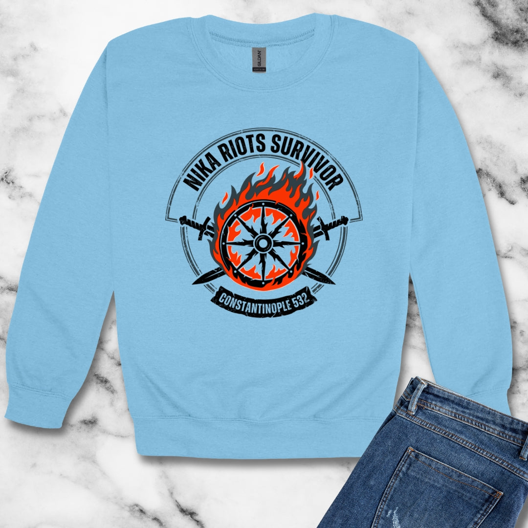 Nika Riots Survivor Unisex Heavy Crewneck Sweatshirt