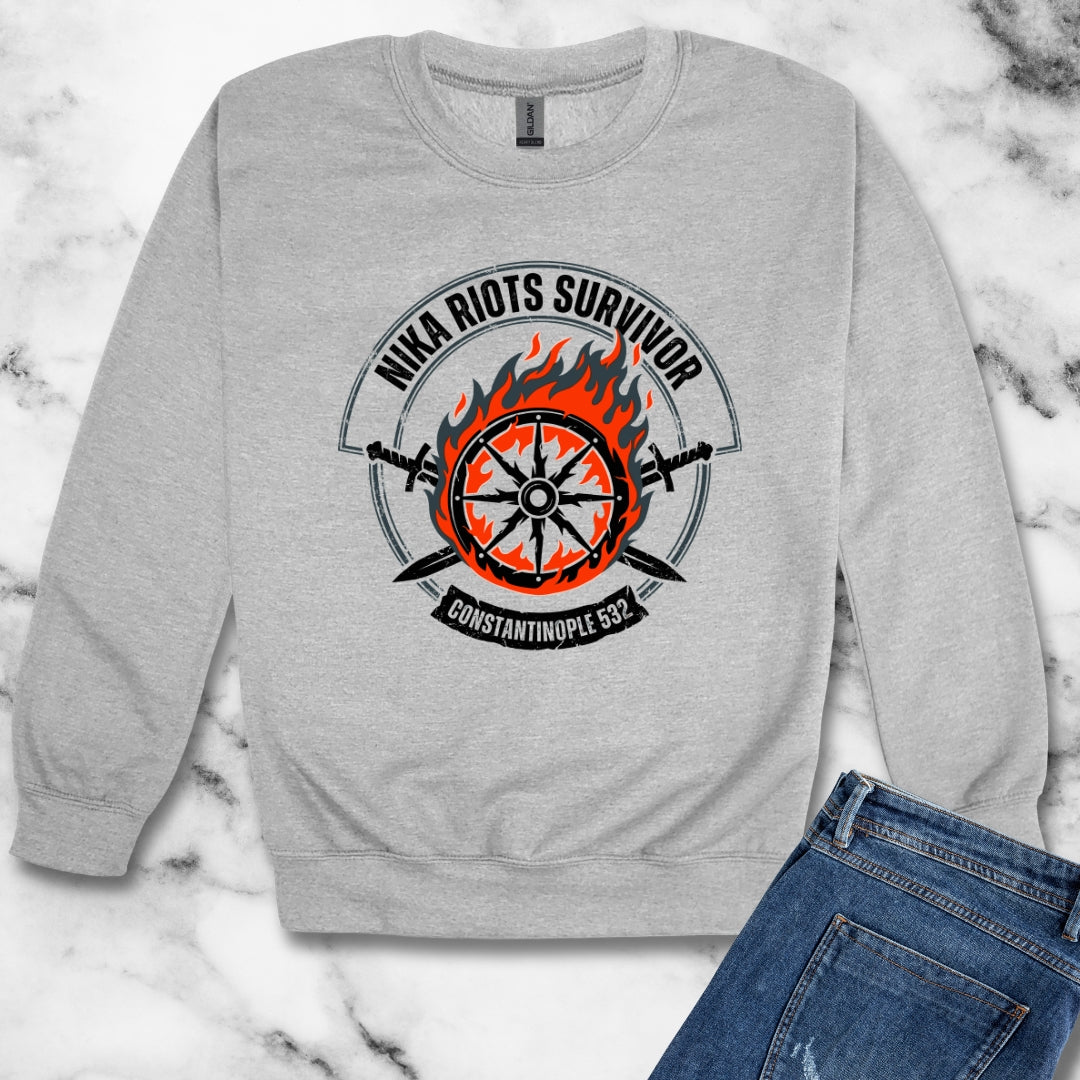 Nika Riots Survivor Unisex Heavy Crewneck Sweatshirt