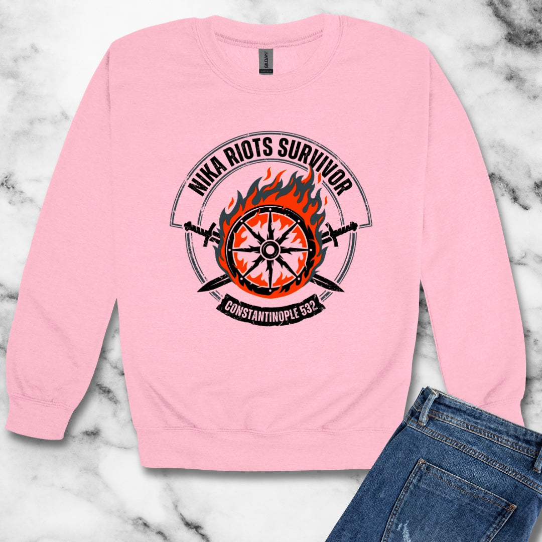 Nika Riots Survivor Unisex Heavy Crewneck Sweatshirt