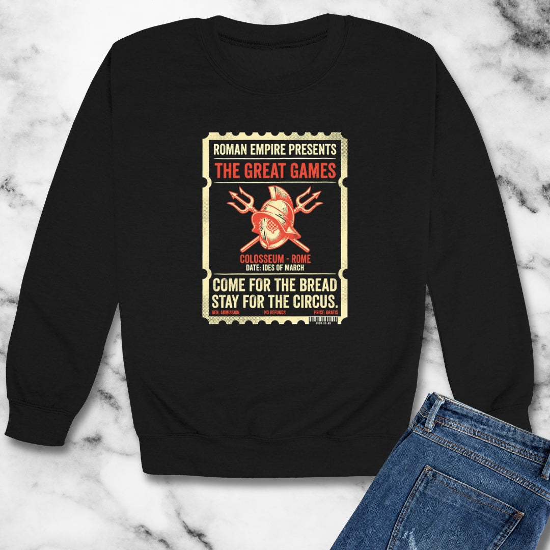 Colosseum Gladiator Ticket Bread Circuses Unisex Heavy Crewneck Sweatshirt