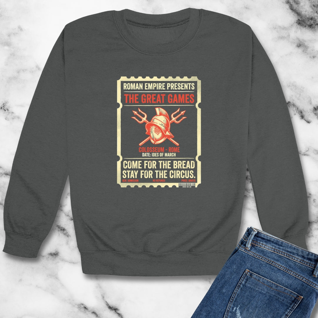 Colosseum Gladiator Ticket Bread Circuses Unisex Heavy Crewneck Sweatshirt