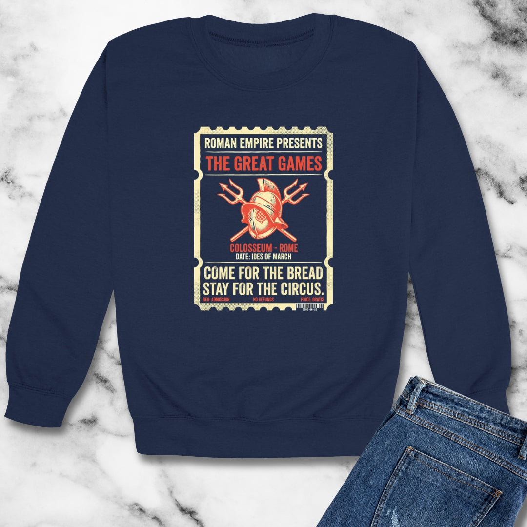 Colosseum Gladiator Ticket Bread Circuses Unisex Heavy Crewneck Sweatshirt