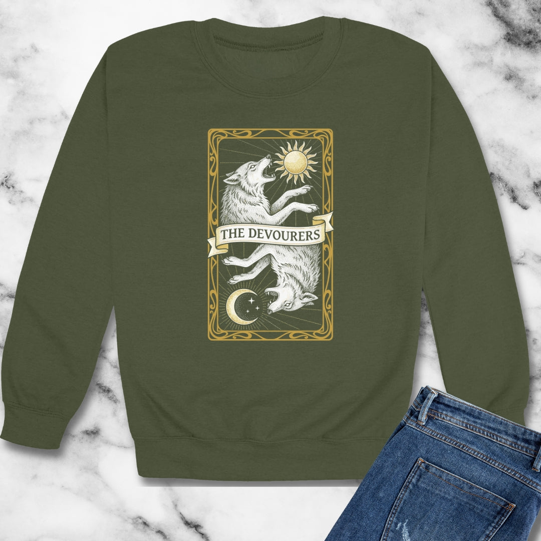 Sköll & Hati Tarot the Devourers Unisex Heavy Crewneck Sweatshirt