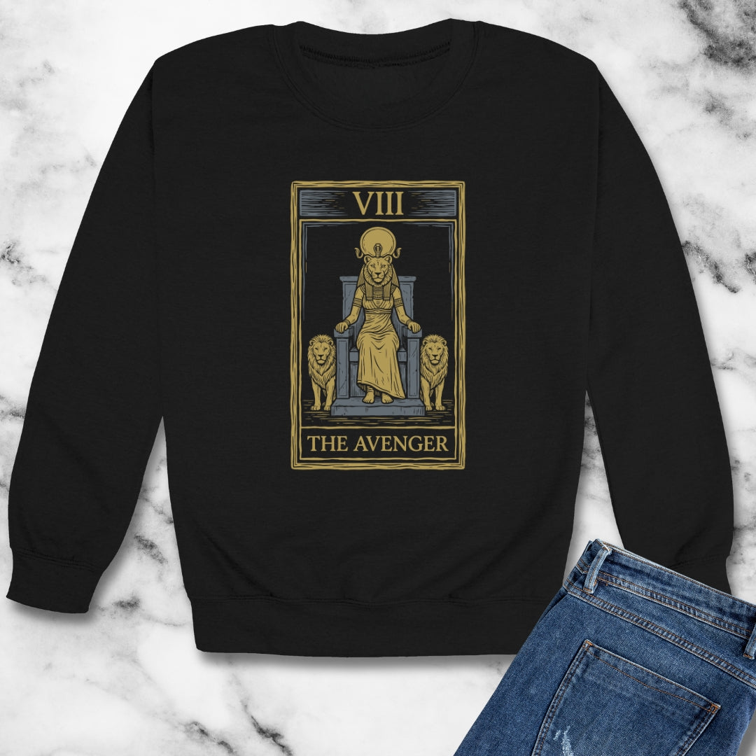 Sekhmet Avenger Tarot Unisex Heavy Crewneck Sweatshirt