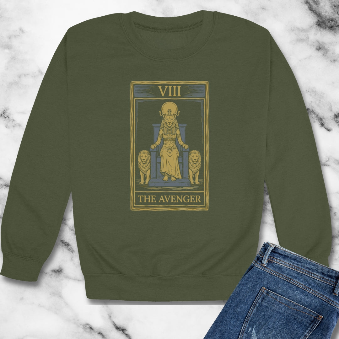 Sekhmet Avenger Tarot Unisex Heavy Crewneck Sweatshirt