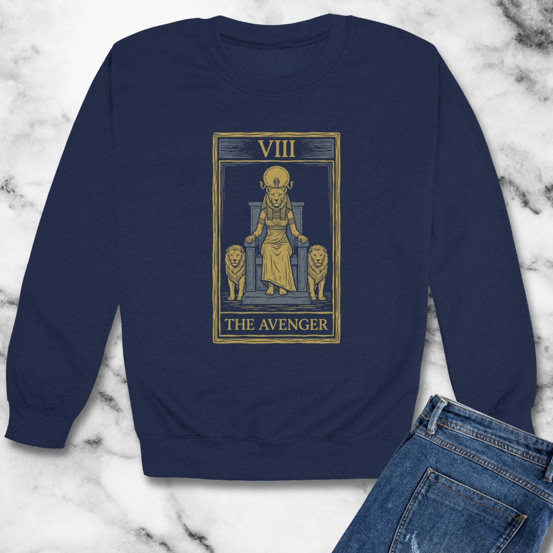 Sekhmet Avenger Tarot Unisex Heavy Crewneck Sweatshirt