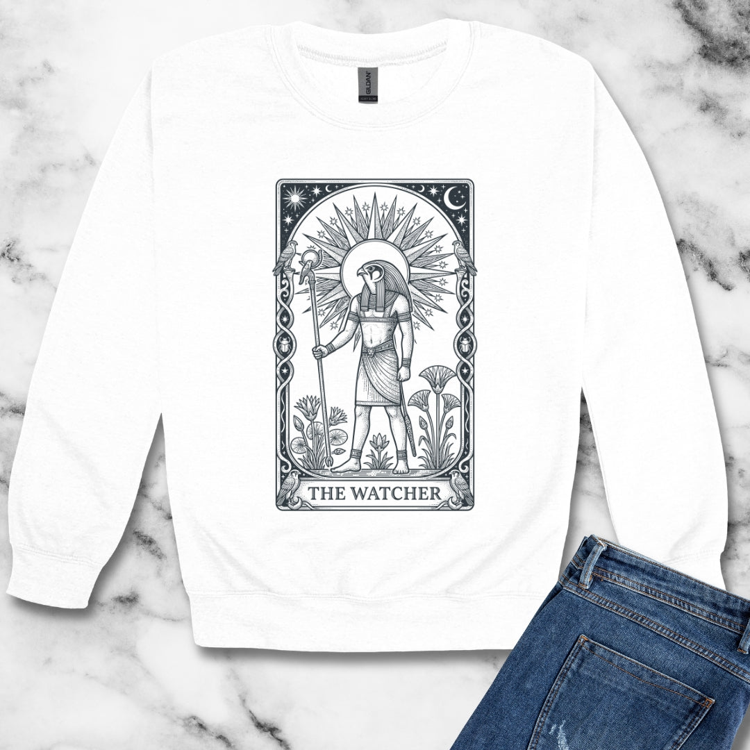 Horus the Watcher Tarot Unisex Heavy Crewneck Sweatshirt
