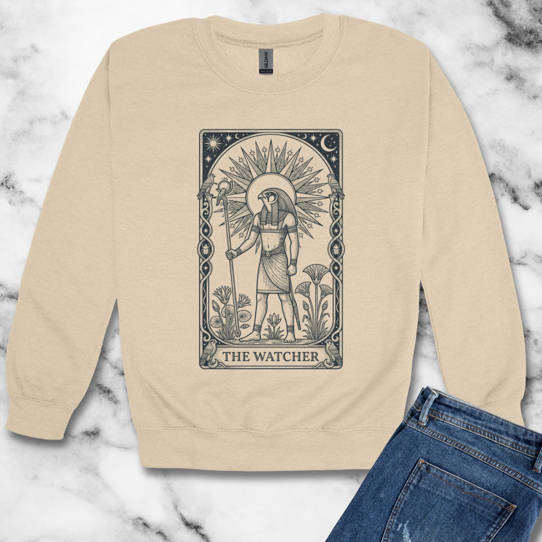 Horus the Watcher Tarot Unisex Heavy Crewneck Sweatshirt