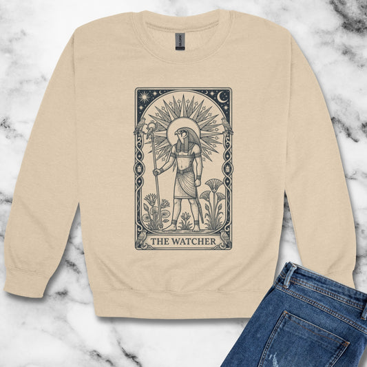 Horus the Watcher Tarot Unisex Heavy Crewneck Sweatshirt