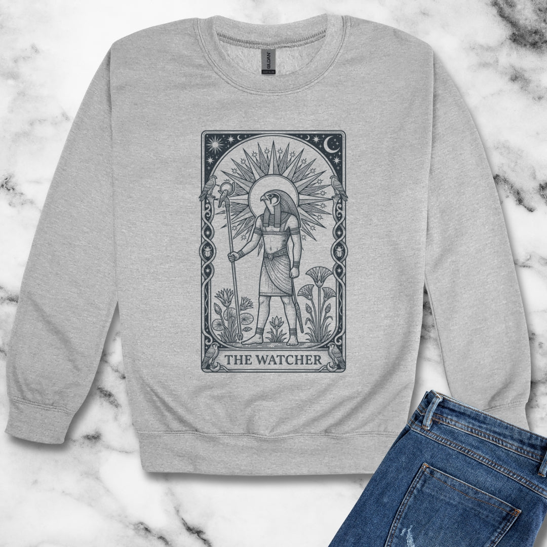 Horus the Watcher Tarot Unisex Heavy Crewneck Sweatshirt