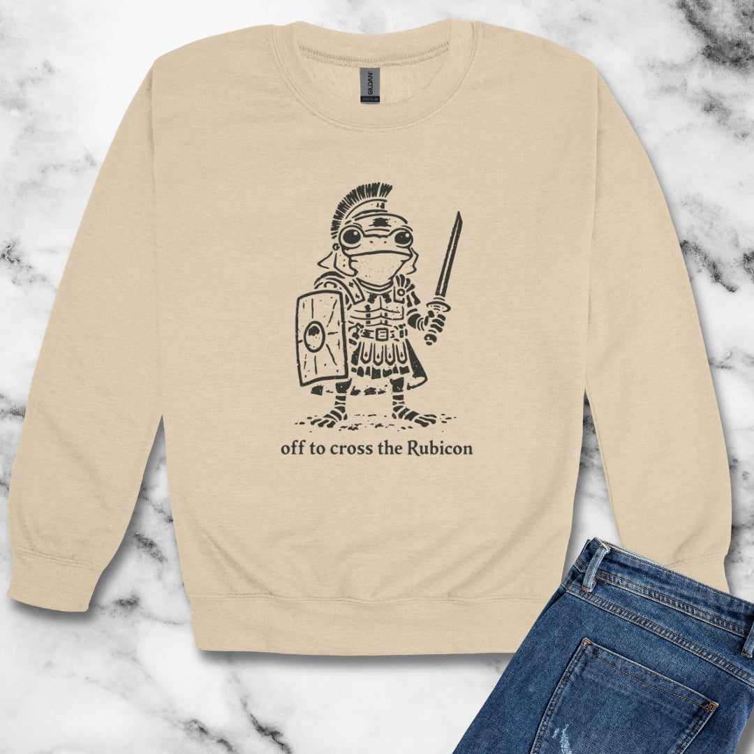Centurian Frog Off to Cross the Rubicon Unisex Heavy Crewneck Sweatshirt