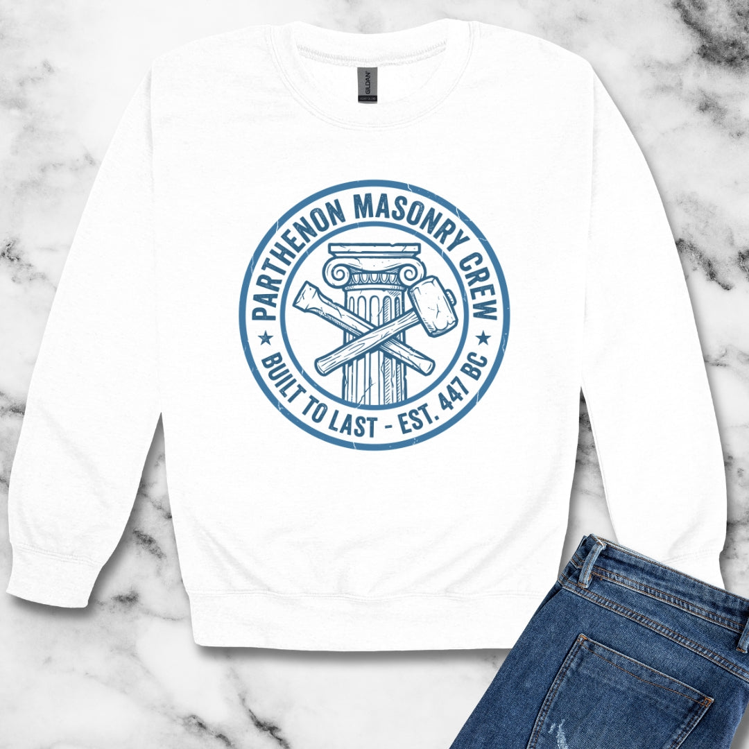 Parthenon Masonry Crew Unisex Heavy Crewneck Sweatshirt